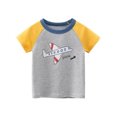 China 100% Customizable Logo Boy Fashion Cotton Kids Baby Boy Clothes Cute Vendors Anti Shrink T-shirt for sale