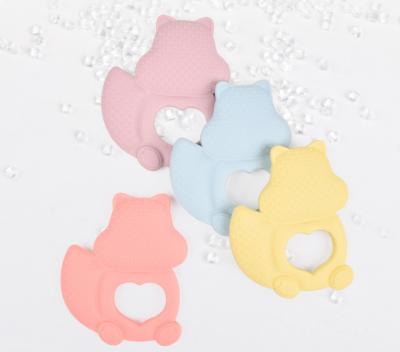 China Food Grade Soft Silicone Baby Teether Squirrel Teether BPA Free Animal Rainbow Baby Teething Toy for sale