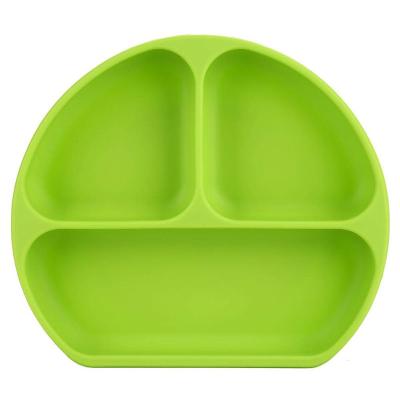 China BPA Free Kids Eco Friendly Custom Toddler Divided Bowls Dish Food Silicone Baby Feeding Dishes With Suction for sale