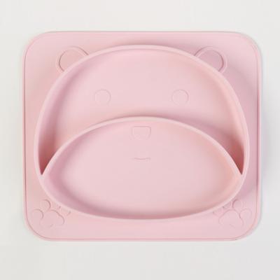 China BPA Free Cups Food Grade Silicone Divided Silicone Plates Funny Babies Feeding Dishes for sale