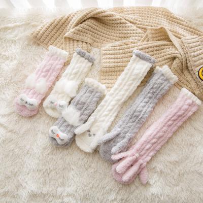 China New QUICK DRY women's winter thongs home fashion coral velvet edge lovely lace warm comfortable waterproof soft scrambled socks for women for sale