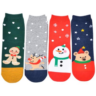 China Antibacterial 3D Printing Christmas Reindeer Snowflakes Tree Elk Santa Clause Cotton Gift Socks For Autumn&winter Long-staple Cotton for sale