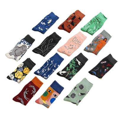 China China Wholesale Colorful Red-crowned Combed Cotton Crane Style NEW QUICK DRY Customer Design Combing Mens Womens Unisex Happy Socks for sale