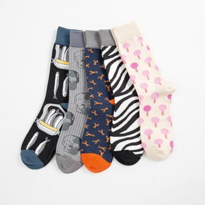 China Factory direct wholesale QUICK DRY sardines zebra skull socks for man cartoon colorful happy socks for men for sale