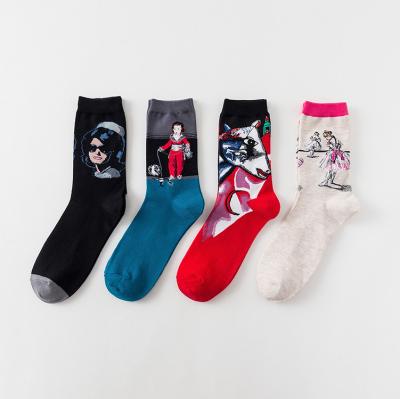 China China New Designs QUICK DRY Socks Long Pattern Lady Printed Paint Socks for sale