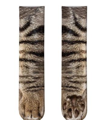 China QUICK DRY Wholesale Custom Cat Foot Stockings 3D Printing Sublimation Heat Transfer Printed Socks for sale