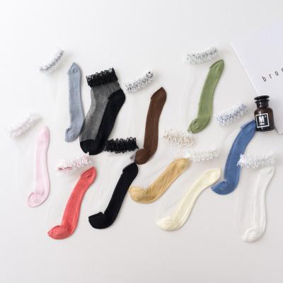 China Factory supply QUICK DRY women's sheer socks mesh low cut sexy lace women's ankle socks transparent socks for sale