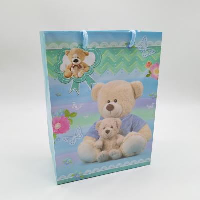 China Wholesale Cheap Recyclable Fancy Gift Paper Bag Printing S Bag Baby S Bag Baby Bear Gift Wrapping Bag for sale