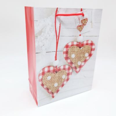 China Wholesale Recyclable Cheap Small Paper Bag Heart Design Printing Gift Packaging Bag Jewelry Bag for sale