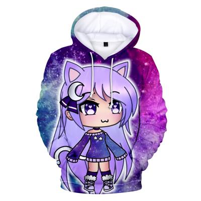 China New Fashion Breathable Japanese Summer Life Gacha Kids Anime Printed Hoodie Boys Girls Unisex Cute Long Sleeve Hoodie for sale