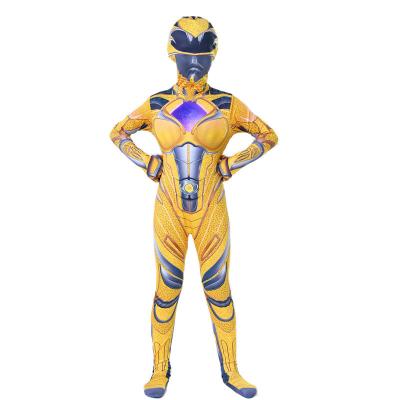 China Polyester/Mecha Power Five Power Five Boys Ranger Costume Mystic Superhero Force Adults Kids Kids Ranger Cosplay Halloween Carnival Costume Red for sale