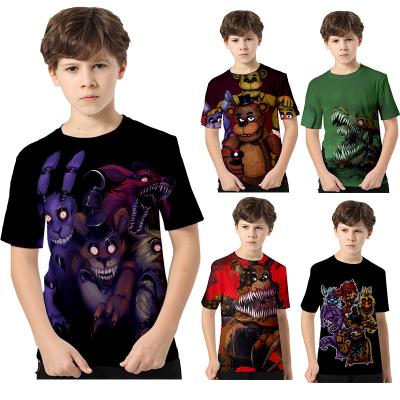 China New Breathable Fashion FNAF Game Anime Children Clothes Kids T-shirt Boys Clothes Short Sleeve 3D Printed T-shirt for sale