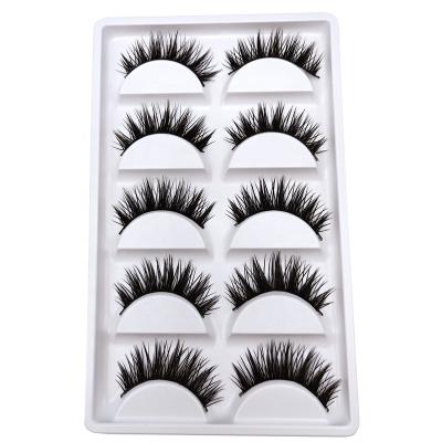 China Wholesale 5 Pair Vegan Fiber Double 3D Dense Cross False Eyelashes EL9017 for sale