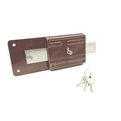 China iseo type yemen marketing brown painted Six Lever Night Latch Rim Door Lock P60-2 for sale