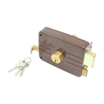 China ISEO High Security Double Cylinder 120mm Wooden Door Brass Latch 9710 Deadbolt Rim Door Lock 888 for sale