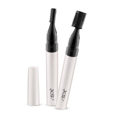 China Hot Selling 45 Degree ABS+Stainless Steel Double Blade Design Eyebrow Adjustable Shaver 2 In 1 Lady Eyebrow Trimmer for sale