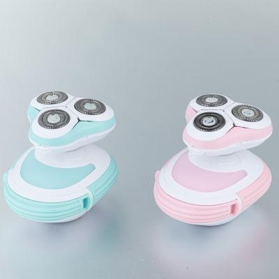 China 3 Head Triple Rechargeable Easy Electric Bald Shaver USB Novelty Blade Electric Lady Shaver Hair Removal for sale