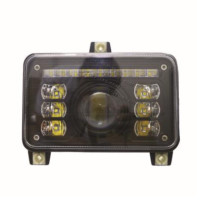 China E-MARK R112 69W Die-Cast Aluminum Housing High-Low Driver-Beam Universal Agricultural LED Headlight With Daytime Running Light for sale