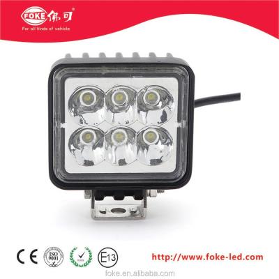 China High Intensity PC Lens 6pcs*3w Square Led Work Light With Spot /flood Beam For Working Environment for sale