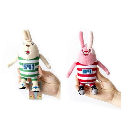 China Cotton 20cm Cartoon USAVICH Plush Toy Cute Soft Stuffed Bunny Plush Keychai Prison Rabbit Dangling Green Red Green Dolls For Kid Birthday Gift for sale