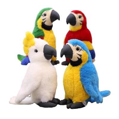 China stuffed & Plush 25cm Simulation Macaw Plush Parrot Bird Sound Doll Plush Toy Kids Toys for sale