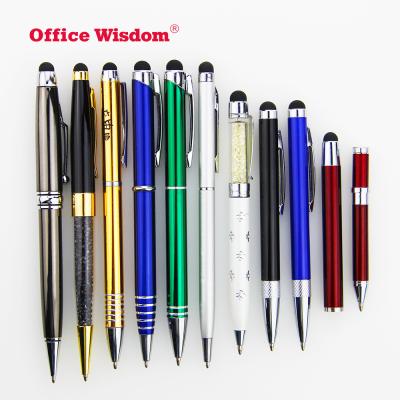 China Wisdom Promotional Luxury Cap-Office Pen Gold Metal Pen Set Promotional Metal Stylus Pen With Touch Function for sale