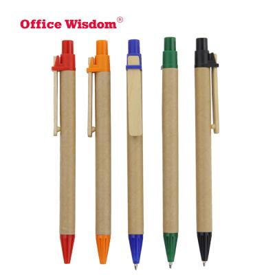 China Promotional pen factory price high quality fine point eco paper ballpen custom brand logo for sale