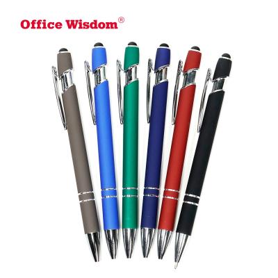 China Pen Promotional Custom Promotional 2 in 1 Capacitive Multi Pen Tablet Stylus Pen Aluminum Touch Screen Function Metal Ball Logo for sale