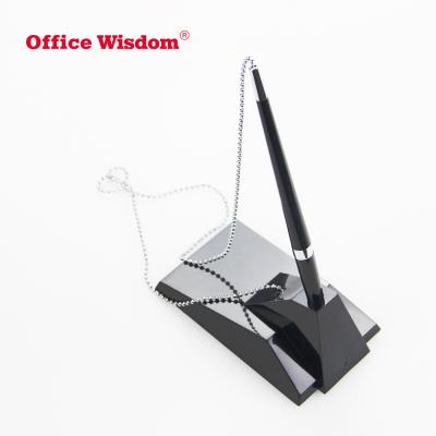 China Office & School Pen Metal Table Desk Ballpoint Pen Pearl Chain and Pen Holder Fashion Office Office Supplies for sale