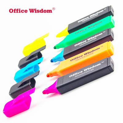 China Promotional Markers & Highlighters Enterprise Company customized colorful highlighter pen rainbow highlighter marker with logo for promotion and office for sale