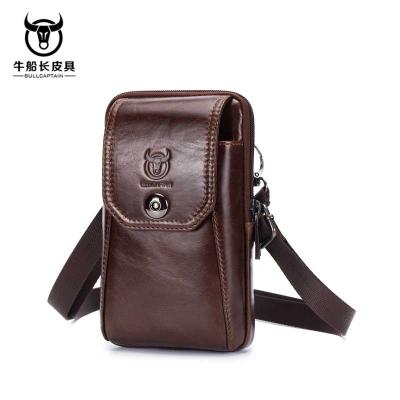 China Leather Men's Waist Bag Casual Bag Anti-theft Fashion Bag Belt Hook Small Suitable For 6.4 Inch Mobile Phone for sale