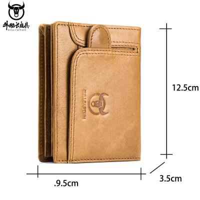 China Business Men's RFID Blocking Wallet Money Credit Card Holder Purse Durable Genuine Leather Slim Bifold Wallet For Man for sale