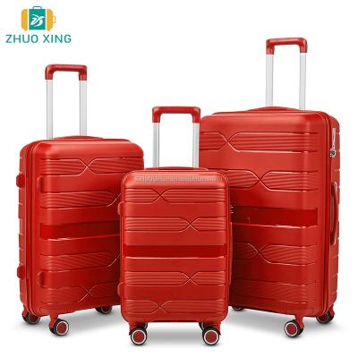 China Fashionable 3PCS Business Travel Suitcase Set Hard Shell Travel PP Trolley Luggage Sets For Girls for sale