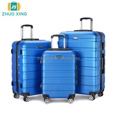 China School\long distance travel\etc. Amazon Well Sells 4 Wheels ABS Trolley Bag Luggage Sets 3 Pieces for sale