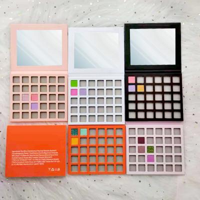 China 30 Square Waterproof High Quality Pans Stock OEM Customize Private Label White Empty Eyeshadow Palette for sale