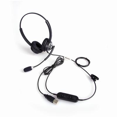 China High Quality Call Center USB Noise Canceling Headset With Noise Canceling Microphone With Volume Control And Mute Switch for sale