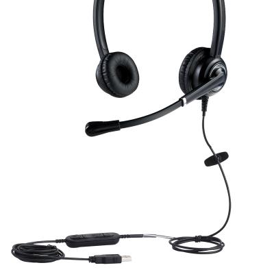 China USB Call Center Noise Canceling Headset with In Line Volume and Mute Control for Home, Office, Call Center Use with Noise Canceling Microphone for sale