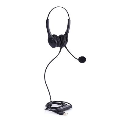 China Professional Binaural USB Call Center Headset Noise Canceling Earphone with Volume Control for Call Center and Office for sale