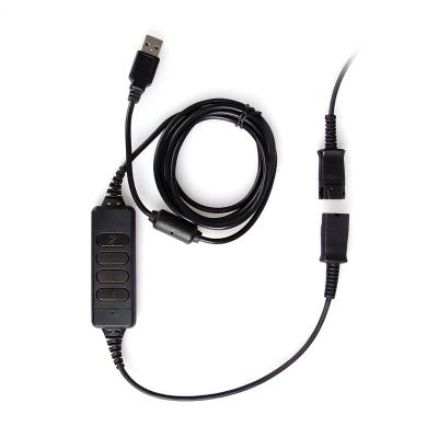 China Call Center Headset USB QD Adapter (Quick-Disconnect) Compatible with PLT with Volume Control and Mute Switch for sale