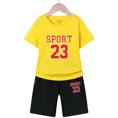 China Motorcycle wholesale custom summer fashion sports suit short sleeve shorts clothing suit children's casual clothing suit for sale