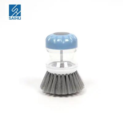 China Mini Household Items Kitchen Soft Bristle Dish Viable Hot Sale Palm Brush Washing Brush Automatic Liquid Dispensing Type for sale