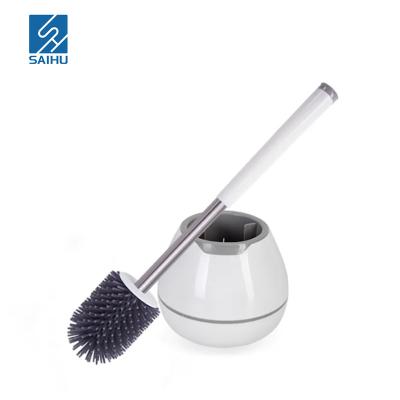 China Automatic Cleaner 2023 Soft And Strong Material TPR Bristle Toilet Brush B5 With Stand Household TPR Silicone Brush No Dead Angle for sale