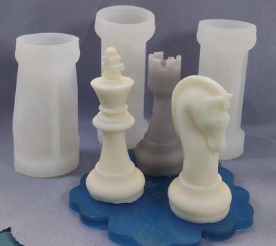 China YZORA Large Disposable Wax Candle Making Mold 3D DIY Resin Epoxy Casting Silicone Chess Chess Candle Molds for sale