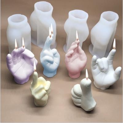 China 2021 Newest Factory Fast Delivery Disposable Candle Making Mold Finger Hand Candle Molds DIY Molds For Candle Making for sale