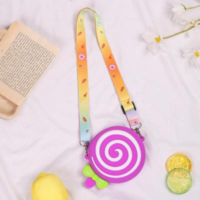 China New Summer Style Soft Girl Multi-Color Silicone Sensory Bag Small Lovely Carries Reusable Silicone Inclined Shoulder for sale