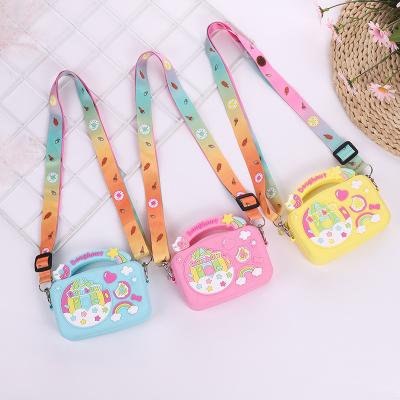 China Hot Selling Cute Little Girls Amazon Fashion Silicone Sensory Bag Colorful Shoulder Bag For Kids for sale