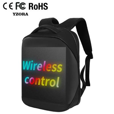 China Factory supply latest upgraded waterproof motherboard black LED screen high-definition smart backpack with wifi control for sale