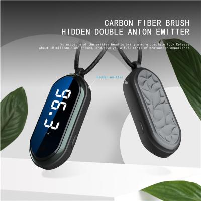 China High Quality Personal Fresh Air Mini Portable Air Purifier Temperature And Humidity Display Anion Collar for sale