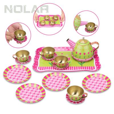 China DIY Pretend Play Kids Tea Set for Little Girls Tea Party Set for Toddlers Afternoon Tea Time with Metal Teapots à venda