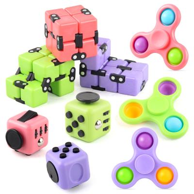 China Decompression Noise Push Stir Toy Cube Dice Finger Set Novelty Decompression Children's Toys for sale